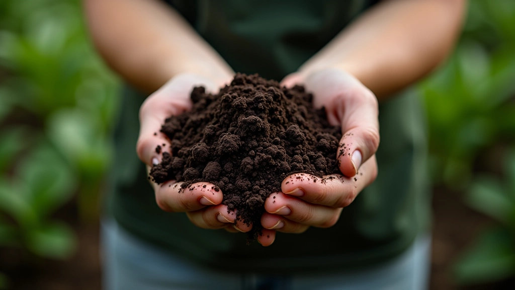 Close-up view of potting soil texture with organic matter and nutrients